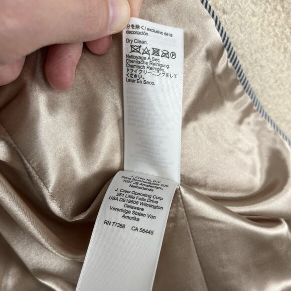 NWT J Crew Women’s Size 4 Ivory Long Lady jacket Wool Blend Tweed Boucle BM556 - Picture 16 of 16
